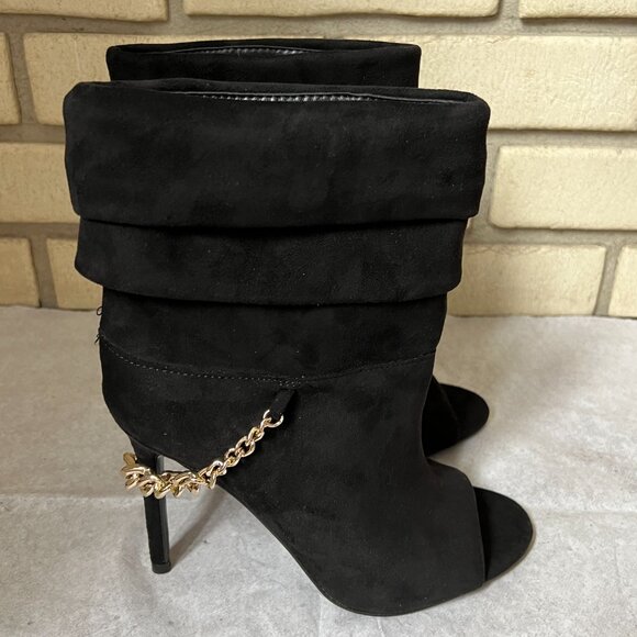 Guess GWADILEE2 Women's Black Suede Open Toe Stiletto Ankle Bootie, Size 7M - Picture 3 of 10